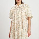 En Saison Hayley Shirt Cottage Mini Dress in Peach Print Size Small NWT Photo 0