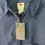 Levi's NWT Women's Darlene Utility Button Down Shirt Navy Large Photo 4