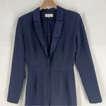 House Of CB Navy Plunge V-Neck Tuxedo Long Sleeve Jumpsuit Size M Photo 3
