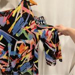 Kate & Mallory Y2K crinkle babydoll cold shoulder cutouts rainbow top ruffle boho Photo 2