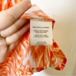 Joie  Ikat 100% Silk Orange White Sleeveless‎ V-Neck Top Size XS Photo 2