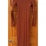 SKIMS Fits Everybody Crew Neck Long Sleeve Dress - Bronze size XS (New) Photo 3