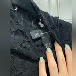 Turtle Neck Lace Black Dress Size L Photo 1