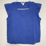 Three Dots  Periwinkle Cotton Gauze Top XS Women Photo 0