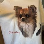 Fruit of the Loom Handpainted Chihuahua Cream Off-white T-shirt Large L Photo 4