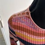 Sundance Bright Nights Cotton Blend Striped Sweater Pink Photo 1