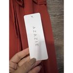 Azazie Paprika A line Pleated Chiffon Long Dress Farren Bridesmaid Formal Orange Size 6 Photo 7