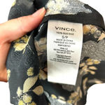 Vince Dandelion Poet Blouse Gathered Floral-Print Silk-Crepon Black Size Small Photo 11