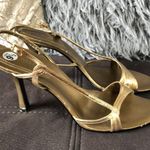 Nine West Gold Tone Open Sling Back Heeled Sandals Photo 2