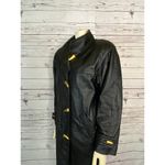 Worthington 90s Butter Soft Black Leather Car Coat, Gold Claw button size Medium Photo 3