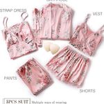 5 Piece Floral Pajama Loungewear Set Multi Size 1X Photo 1