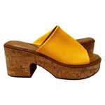 Naturalizer Cassie Platform Slides Cork Wedge Women's 12 Yellow Boho Hippie 70s Photo 7