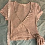 Urban Outfitters Ribbed Tie Wrap Short Sleeve Crop Photo 7