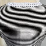 White Birch  Striped Tank Top with White Embroidered Lace Detail Women Sz Small Photo 6