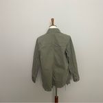 Free People  Moonchild Shirt Jacket Shacket Denim Utility Distressed Olive Green Photo 12