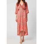 Poupette St. Barth Celie Long Dress, Pink Oriental Foulard, Small Photo 1