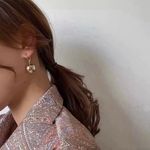 18K Gold Plated Round Ball Dangle Drop Earrings for Women Photo 1