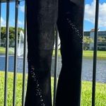 wilson's leather Maxima black suede flare pants with rhinestones swirl. Sz 6 Photo 0