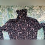 Hanky Panky black pink lace turtleneck top, size large Photo 2