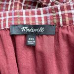 Madewell Seersucker Wrap Mini Dress in Dark Merlot Plaid Print Burgundy Red, XS Photo 3