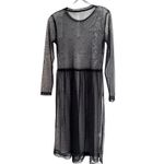 ZARA  Black Sheer Pearl Tulle Dress XS – Party, Edgy, Chic Photo 2