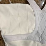 Sky Shira White Halter Bodycon Mini Dress leather trim size Large NWT Photo 11