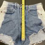 Cello High Waisted Two Toned Jean Shorts Photo 9