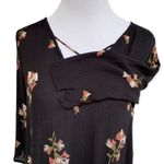 Amuse Society Buckle Gauzy Black Floral Hi Lo Tunic / Super Mini Dress XS Photo 3