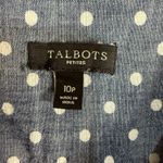 Talbots Polka Dot Chambray Button Down Shirt Dress Size 10P Coastal Denim Photo 5