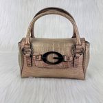 G by Guess Vintage Y2K Guess Logo Crocodile Embossed Handbag Purse Small Pale Gold 8x5x3 Photo 4