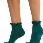 Free People Movement Classic Ruffle Socks NWT Midnight Jade OS Photo 0
