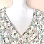 One Loved Babe  Green Blue Floral Pleated Tiered Maxi Dress Photo 7