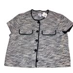 Evereve Margo Short-sleeve Black and White Tweed Jacket-size Large Photo 5