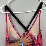 Catherines Pink Multicolor Ikat Printed Swim Dress Swimsuit Modest Plus Size 26W Photo 3