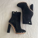 Proenza Schouler PROENZA‎ SCHOULER Studded Suede Boots Wooden Soles Black 36.5 Photo 2
