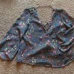 Lush Clothing Gingham Floral Blouse Photo 0