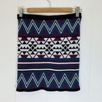 Jessica Simpson Blue, Purple, & White Geometric Print Mini Skirt S Photo 1