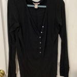 Victoria's Secret  Black Long Sleeve sleep Romper Photo 0