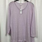 J.Jill  Love Linen Pale Orchid Linen Sweater Sz.L NWT Photo 0