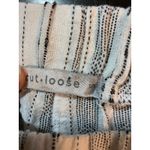 Cut Loose Striped Linen Blend Cropped Wide Leg Pants Womens Small Coastal Casual White Photo 2