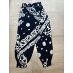Anthropologie  Aniya Balloon Joggers Black Motif Printed‎ Pants Small Photo 4