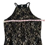 Bailey blue Black and Gold Floral Lace Overlay Glitter Long Maxi Dress Gown Photo 2