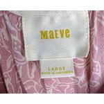 Maeve Anthropologie Pink and White Leaf Patterned Babydoll Tank Top Photo 2