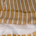 Drew Dress M Mustard Yellow Cream Striped Drawstring Waist Raw Hem Photo 3
