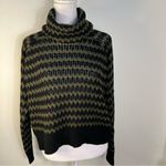 John + Jenn John Jenn Black and Olive chunky striped cowl neck Sweater size M Photo 1
