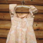 Mac Duggal  68276  Womens FLORAL PRINT PUFF SLEEVE HIGH LOW BROCADE GOWN Photo 10