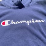 Champion Navy Blue hoodie white logo Photo 1