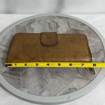 Source Unknown Genuine Leather Brown Snap Wallet Zip Around Organizer Clutch ID Holder Photo 6