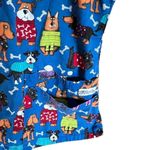 Uniform Advantage  short sleeved v-neck scrub top in blue with dog print size XS Photo 5