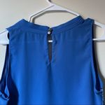 Vince Camuto blue ruched sleeveless business casual womens shirt summer top Photo 4